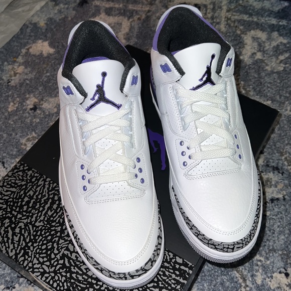 Jordan Other - NIB Air Jordan 3 Retro size 10.5. White/Black/Dark Iris. Comes with box/receipt.